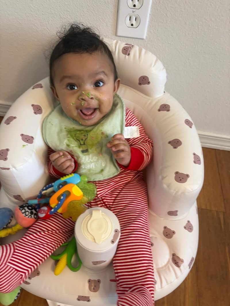Smiling baby after fertility treatment
